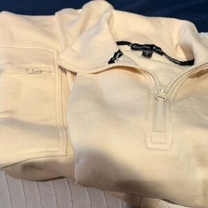 Central Park Soft Cream Half-Zip Sweater and joggers